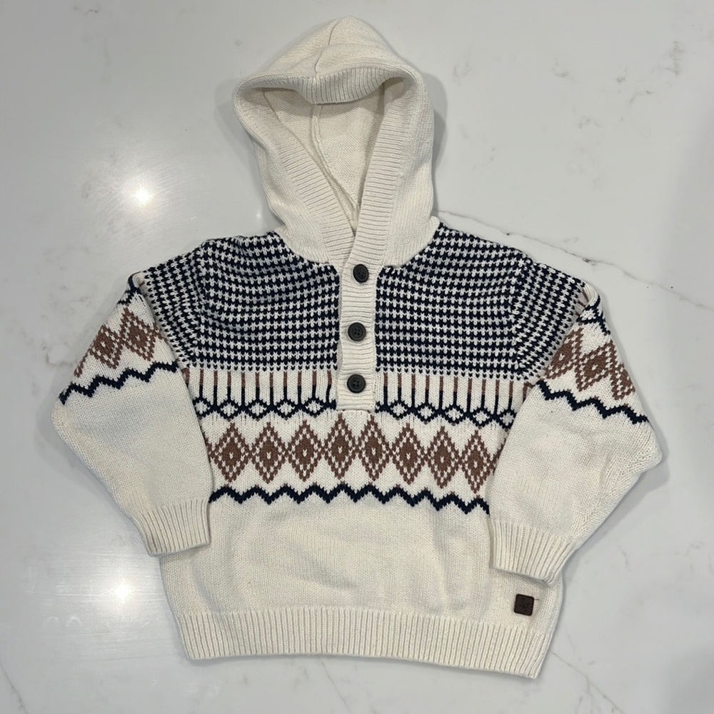Janie and Jack Hooded Knit Sweater